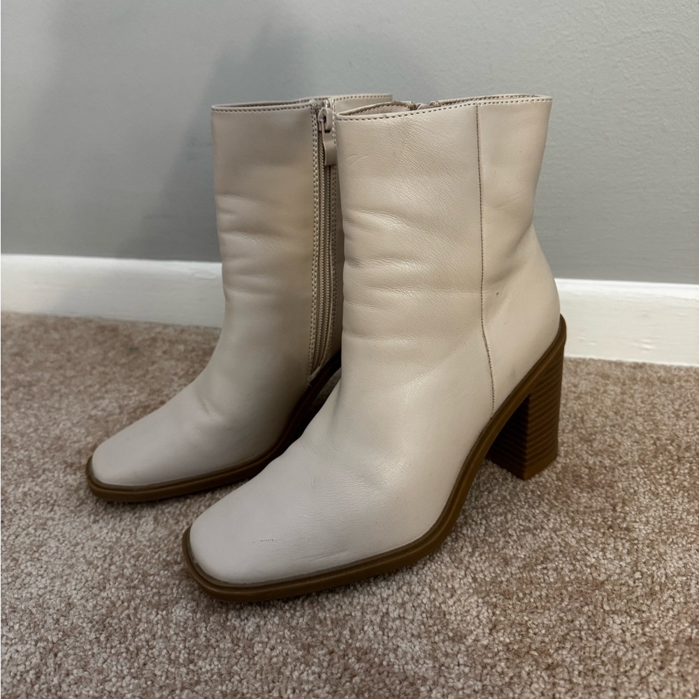 Cream Ankle Boots by Pink Lily